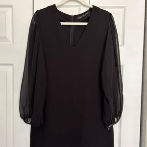 Zara Black Bishop Sleeve Shift Dress